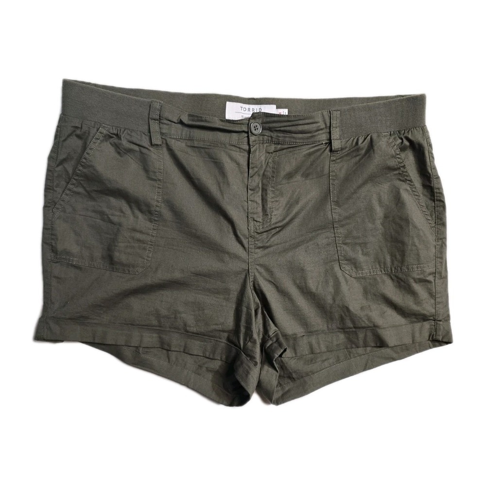 Torrid Women's Shorts Olive Green 14 Cotton